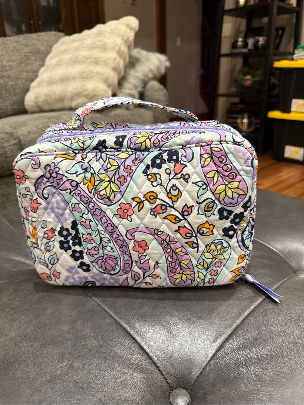 NWT Vera Bradley Quilted Maddelena Pattern Large Blush & Brush Cosmetic Case